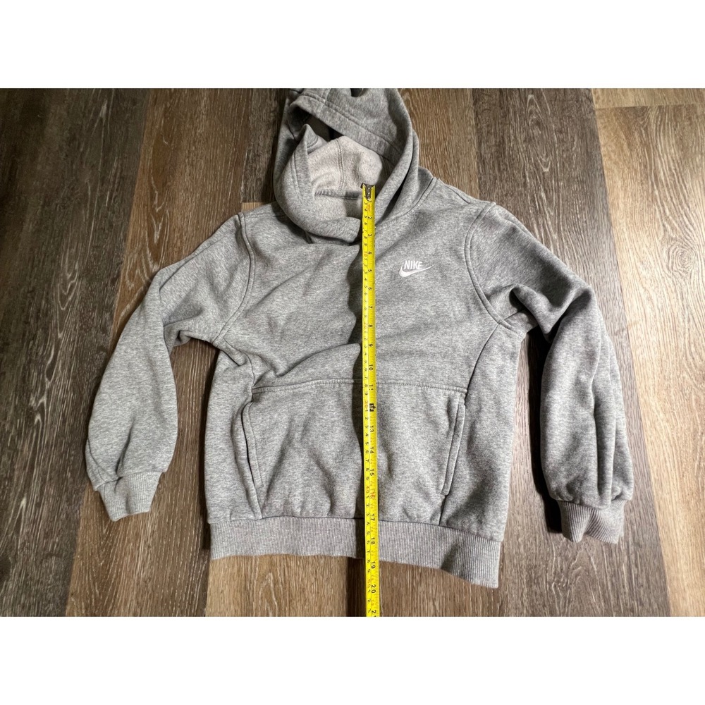 Nike Hoodie Kids Small Gray Excellent Sportswear Club Fleece Pullover 542 - Picture 4 of 7